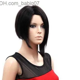 Synthetic Wigs WoodFestival short wig for black women natural synthetic hair wigs straight 35cm bangs heat resistant fiber Z230801
