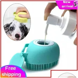 Dog Grooming Bathroom Bath Brush Mas Gloves Soft Safety Sile Comb With Shampoo Box Pet Accessories For Cats Shower Tool Drop Delivery Dhytd