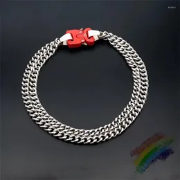 Chains Four Colors Double Chain 1017 ALYX 9SM Necklace Men Women Buckle Metal