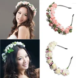 Kwiaty dekoracyjne 10pcs/Lot Women Nekury Pe Rose Flowerbands Hairbands Akcesoria do włosów na nakrycie głowy ślubne panny młodej