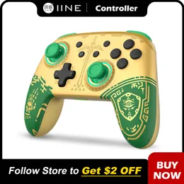 Controladores de juegos Joysticks IINE Golden Green Wireless Wake Up Controlador NFC Compatible con Nintendo Switch OLED 230731