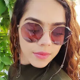 2024 New Luxury Designer VA Família Novo Big Round Frame Chain Sunglasses Inst Modyable and Personalized Sunglasses Va2043