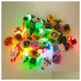 Shoe Parts Accessories Cute Cartoon Pvc Charms Buckles Glow Led Light Fit Bracelets Clog Jibz Drop Delivery Shoes Series Randomly