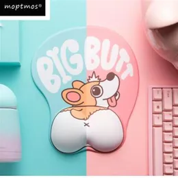 Cute Corgi Dog 3D Mouse Pad Ergonomic Soft Silicon Gel Anime Mousepad With Wrist Support Mouse Mat For Girls Gift196q