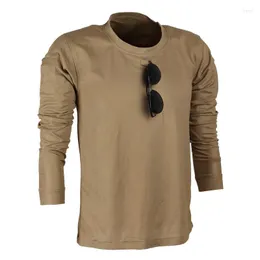 Magliette da uomo O-Collo Uomo Primavera Autunno Manica lunga Multifunzione Tattico militare Top T-shirt maschili traspiranti