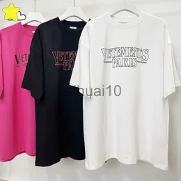 Men's T-Shirts T-Shirt Men Women 1 1 Casual Couple Rose Red Stroke Letter Short Sleeve Fashion Oversized Spring Summer VTM Tee J230731