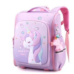 School Bags Girl School Bags Child Pink Unicorn Printing Backpacks Kindergarten Student Cute Girls Children's Schoolbag Waterproof Kid 230801