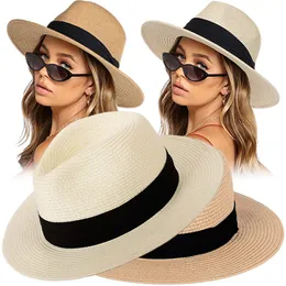 Breite Krempe Hüte Eimer Unisex Panama Stroh für Frauen Männer Sommer Outdoor Strand Sonnenhut Faltbare Kappe UPF50 Cowboy Fedora Gangster 230801