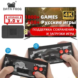 Game Controllers Joysticks Data Frog USB Wireless Handheld TV Video Console Build In 1800 NES 8 Bit compatible Retro Dual Gamepad 230731