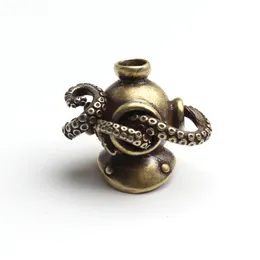 Outdoor Gadgets Brass Diving Helmet Octopus Knife Beads Outdoors DIY Tools EDC Lanyard Pendants Key Rings Accessories 230801