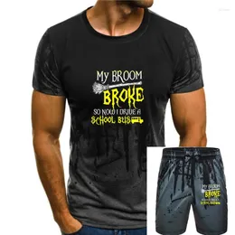 Men's T Shirts Men Shirt My Broom Broke School Bus Driver T-shirt Women