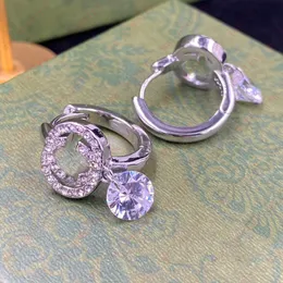 Cazibe gümüş elmas alfabe kristal kolye küpe tokası, mücevher tasarımcısı moda kişilik kadın aksesuarları, sevgililer günü, Noel, parti hediyeleri
