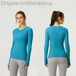 LULUS femmes designer t-shirts haut de Yoga sans couture Super doux chemise à manches longues extensible hauts d'entraînement vêtements de sport pour la salle de sport 6N9O