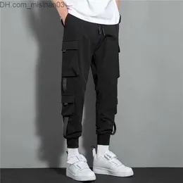 Pantaloni da jogging da uomo, pantaloni cargo Hip Hop Techwear harem, pantaloni da jogging con tasche, pantaloni da jogging punk in pile da uomo, grigio., XL