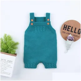 Rompers Summer Baby Boy Girl Knitted Clothes Little Girls Infant Romper Sleeveless Toddler Boys One Piece Jumpsuits New Born Overalls Dhqas