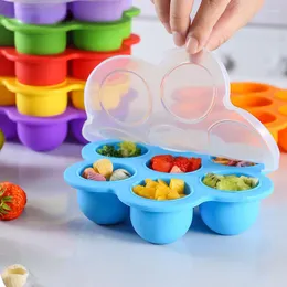 Baking Moulds 7 Holes Ice Cream Pops Mold Silicone Tray Lolly Food Supplement Box Fruit Shake Accessories Cube Maker