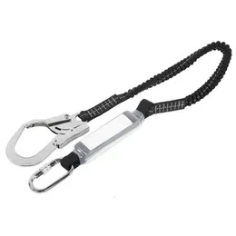 Klättringslep High Altitude Protective Safety Elastic Buffer Sling Belt med Carabiner Snap Hook Aerial Work Climb Wearable Anti Fall Off Rope 230801