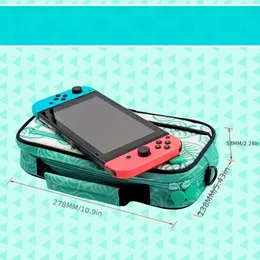 Bärande fodral för Nintendo Switch/Switch OLED, Green lämnar lätt crossbody -slingväska för resor, axelförvaringspåsar för switchkonsol,