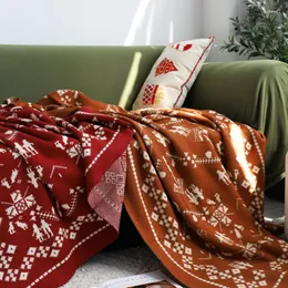 Blankets Christmas Decoration Living Room Sofa Blanket Cover Nap Festival Bedroom Wall Decor Knitted Acrylic Fiber