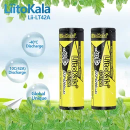 1-10PCS LiitoKala Lii-LT42A 21700 4200mah 3.7V Bateria recarregável 45A Descarga de alta potência para -40° Bateria de baixa temperatura