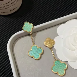 Designer Four-leaf clover Earrings High Quality Gold Drop Earrings Summer Engagement Travel Jewelry Luxury Love Gifts Earrings With Stamp Designer logo