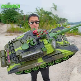 Electric RC Car 1 12 1 30 44 33CM Super RC Tank Cross Country Tracked Remote Control Fordons Charger Battle Boy Toys For Children Children 230731