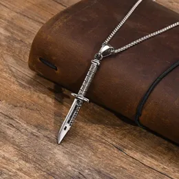 Pendant Necklaces Men's Rock Punk Dagger Waterproof Stainless Steel Hip Hop Stiletto Collar Gift Jewelry