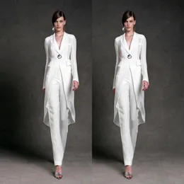 Abiti per la madre della sposa in chiffon modesto Pantaloni Abiti con scollo a V Maniche lunghe Abiti da sera convenzionali Lunghezza alla caviglia Madre della sposa S204n