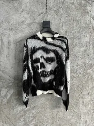 Men's Sweaters men round neck skull 100 wool mohair pull over sweater 230731