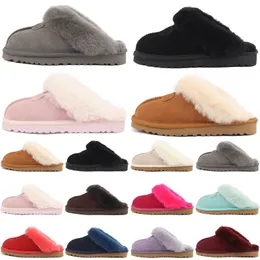 2023 Winter Slippers Slides Sandals Designer Fur Men Women Sliders Slip-On Flip Flops Chestnut Black Pink Grey Keep Warm Thick Bottom Mens Slipper Sandal Scuffs