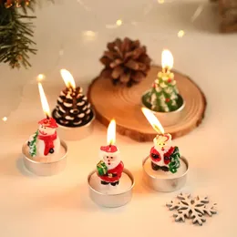 3pcs Velas de Natal Papai Noel Bonecos de Neve Latas Velas Decorações de Natal para Casa Navidad Presentes de Ano Novo Mini Velas