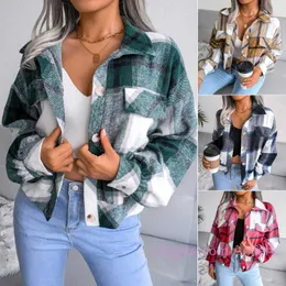 Autumn Winter Womens Jacket Lattice Lanterns Long Sleeve Tweed Jackets Coats Designer Women Outfits Tops