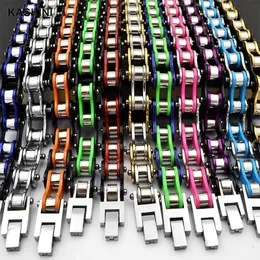 Charm Bracelets Men's Bangles Punk Biker Bicycle Motorcycle Multicolor Chain For Men Stainless Steel Jewelry drop 230731