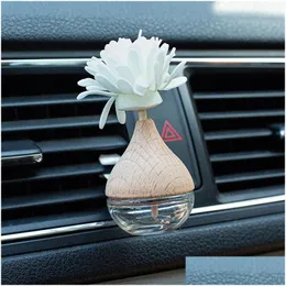 Essential Oils Diffusers Car Hanging Per Pendant Fragrance Air Freshener Empty Glass Diffuser Bottle Aromatherapy Decor Drop Deliver Dh7X8