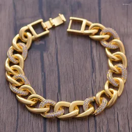 Strang Wando 24K Marke Mode Hochzeit Armband Charme Kubischen Weißen Zirkon Gold Farbe Afrika Schmuck Armbänder Armreifen Für Frau mann