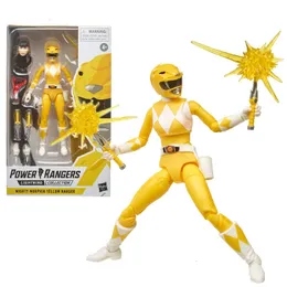 Transformation toys Robots Original Power Rangers Mighty Morphih Yellow Ranger Joint Movable Anime Action Figure Toys for Boy Kids Gifts Collectible 230731