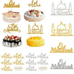 Party Supplies 1/10st Cake Toppers Decor för Eid Mubarak Cupcake Picks Decoration Wedding
