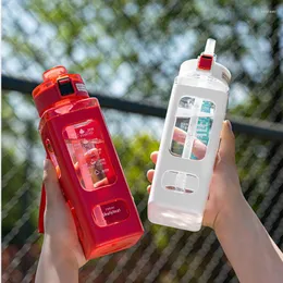 Butelki z wodą 700 ml butelka dla dziewcząt z pokrywką szczelną szczelą plastikową plastikową mleko przenośne kubki dla dzieci letnie kubki
