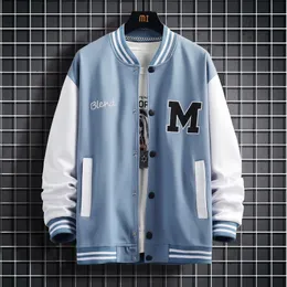 남성용 재킷 미국 야구 저지 남성 Mens M Letter Print Jackets 힙합 패치 워크 대형 코트 느슨한 캐주얼 겉옷 230731