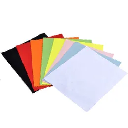 100pcs الجودة تسامي الأظافر microfiber قطعة قماش 15 × 18 سم سميكة نظارات تنظيف قطعة قماش أبيض أسود أزرق أخضر أحمر اللون وردي