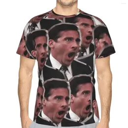 Camisetas masculinas Michael ScoCollage Poliéster Impressão 3D The Office Camisa Esportes ao ar livre Roupas de secagem rápida Camisetas soltas Camisetas de rua