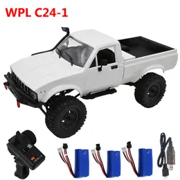 Electric RC Car WPL C24 Upgrade C24 1 1 16 RC 4WD Radio Control Off Road RTR Kit Rock Crawler Electric Buggy Moving Machine Gift 230731