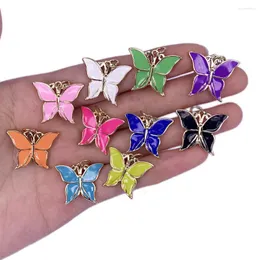 Pendant Necklaces Trend Fashion Butterfly Colorful Enamel Gold Plated Necklace Bracelet Accessories For DIY Women Jewelry Making