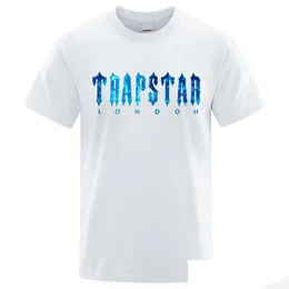 Erkek Tişörtler Trapstar Londra Denizaltı Mavi Baskı Tişörtleri Erkekler Yaz Nefes Alabilir Kısa Kollu Sokak Büyük Boyutlu Pamuk Markası Dhfki