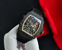 RM12-01 Real Tourbillon orologio fantastico superbo orologio da polso da uomo MRZQ qualità meccanica di fascia alta uhr NTPT cassa interamente in fibra di carbonio montre richar luxe 86CF