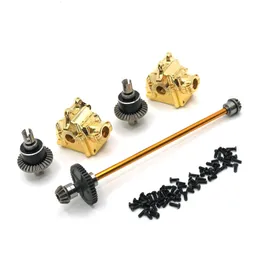 Elektrisk RC -biluppgradering Metal Center Drive Shaft Montering Växellåda Differentialpaket för WLTOYS 144010 144001 144002 Delar 230731