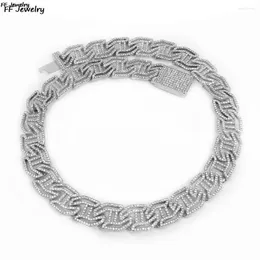 Collane con ciondolo Collana da uomo 16mm Prong Baguette Curb Chain Alta qualità Cubic Zirconia Hip Hop Rapper Gioielli di lusso Regalo Party