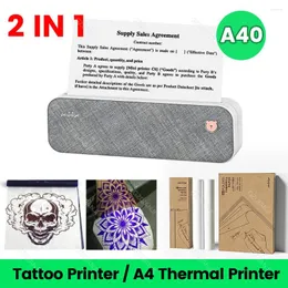 Mini stampante termica A4 per trasferimento di tatuaggi wireless portatile con o rotolo di carta