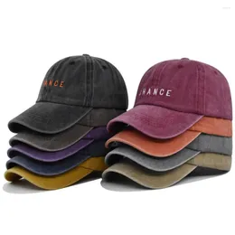 Bonés Bola Moda Denim Estilos Casual Boné De Beisebol Bordado CHANCE Letter Envelhecido Para Mulheres Homens Esporte Casquette Gorras