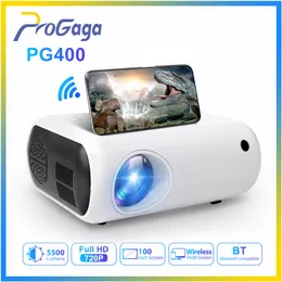 Inne elektronika ProGaga Mini Wi -Fi dla domu dla HD 720P 5500 Lumen Bluetooth kompatybilny z wideo Smart Beamer Cinema PG400 230731